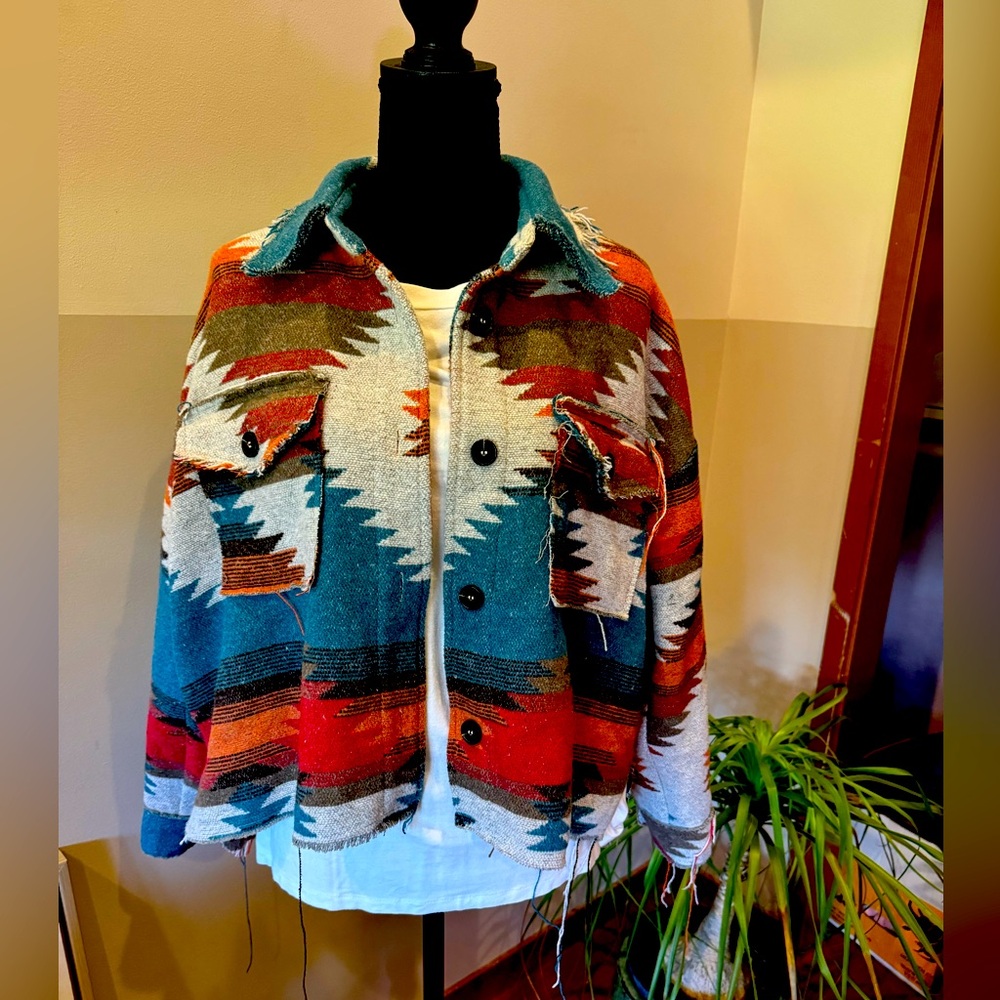 La Miel Aztec Print Women’s Jacket Small E1